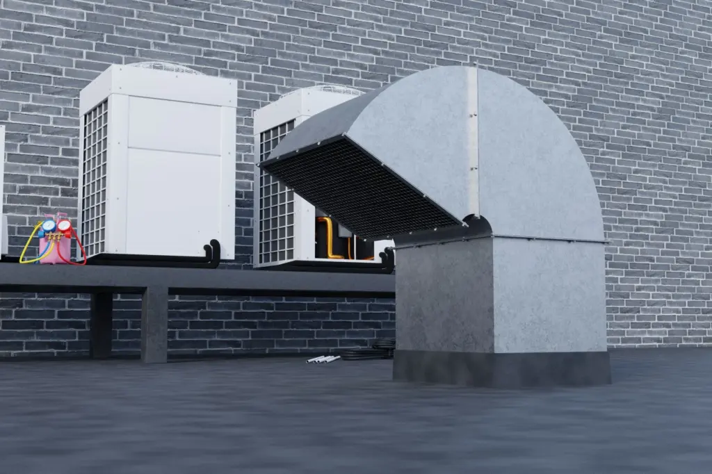 roof air duct with air conditioning 3d